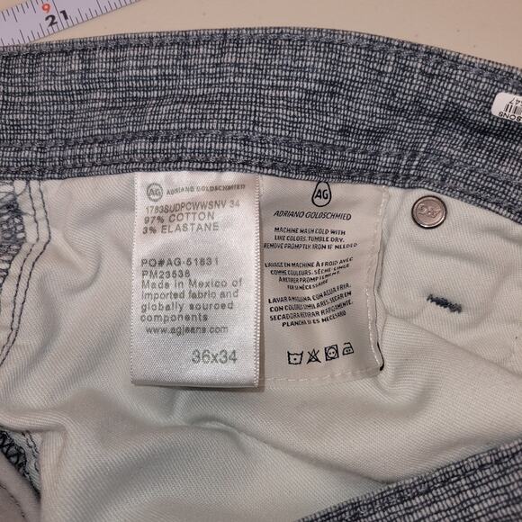 AG Tellis Modern Slim Pants Blue 36x34 Adriano Goldschmied Mens Stretch Soft - Picture 5 of 10